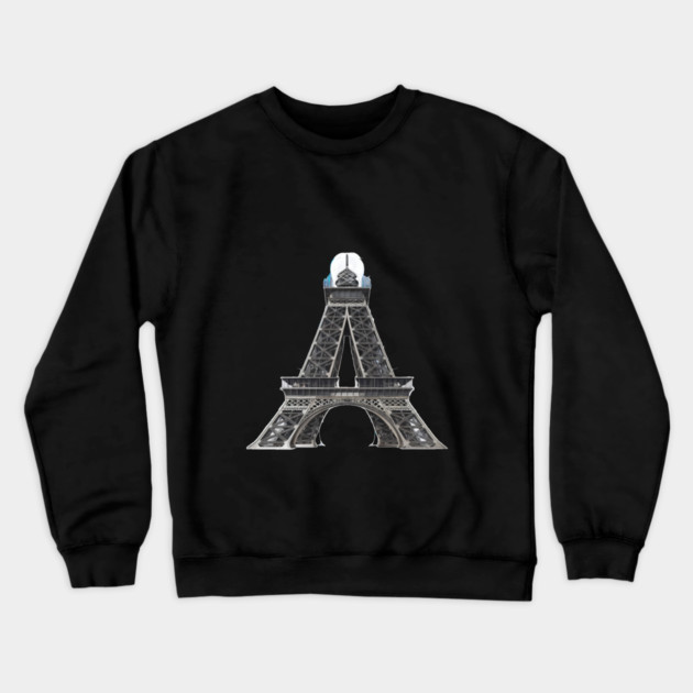 Eiffel Tower with its Top Replaced by a Large Classic Light Bulb Crewneck Sweatshirt by animegirlnft