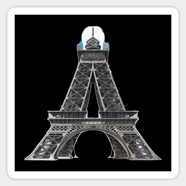 Eiffel Tower with its Top Replaced by a Large Classic Light Bulb Magnet by animegirlnft