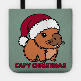 Capybara Christmas Tote