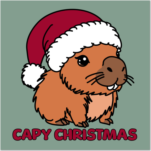 Capybara Christmas Wall Art by H. R. Sinclair
