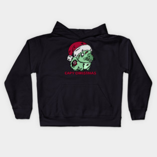 Zombie Capybara Christmas Kids Hoodie