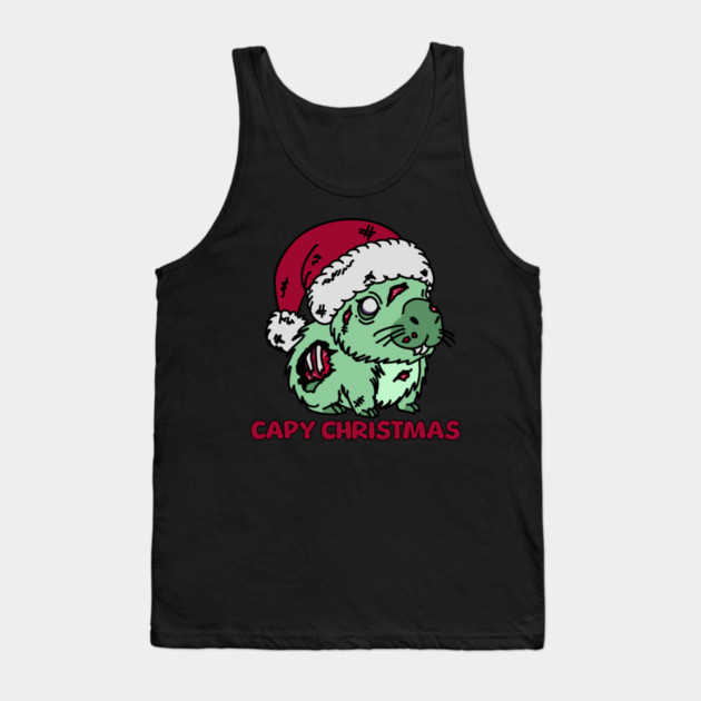 Zombie Capybara Christmas Tank Top by H. R. Sinclair