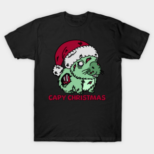 Zombie Capybara Christmas T-Shirt