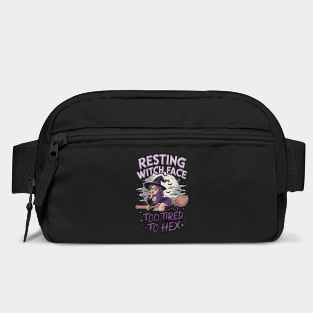 Resting Witch Face Too Tired to Hex Halloween Design by Designed By Marty