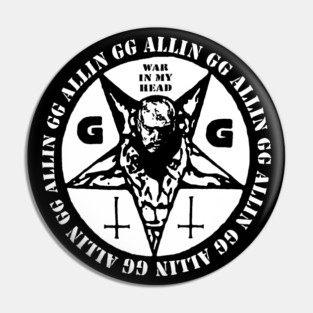 GG Allin War in My Head Satanic Punk Art Pin