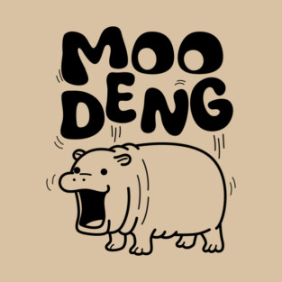 Moo-Deng Baby Pygmy Hippo Cute Zoo Funny For Family T-Shirt