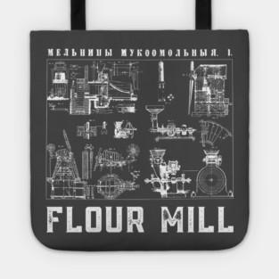 Vintage Blueprint - Wind Mill Diagram - Retro Aesthetic Tote