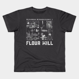 Vintage Blueprint - Wind Mill Diagram - Retro Aesthetic Kids T-Shirt