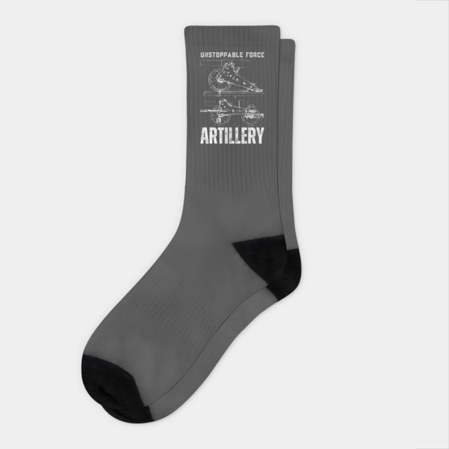 Artillery - War & Battlefield - Blueprint & Steampunk Socks by TuncGK