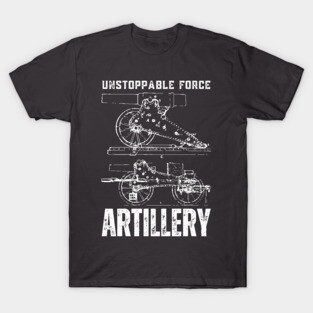 Artillery - War & Battlefield - Blueprint & Steampunk T-Shirt