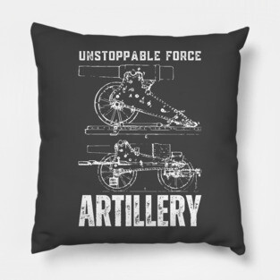 Artillery - War & Battlefield - Blueprint & Steampunk Pillow
