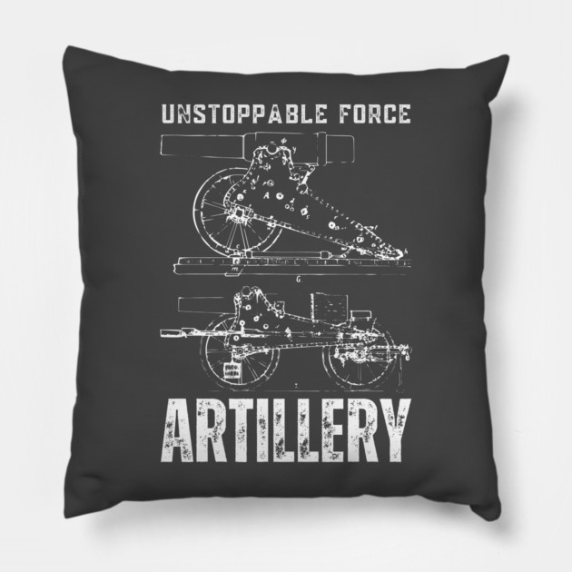 Artillery - War & Battlefield - Blueprint & Steampunk Pillow by TuncGK