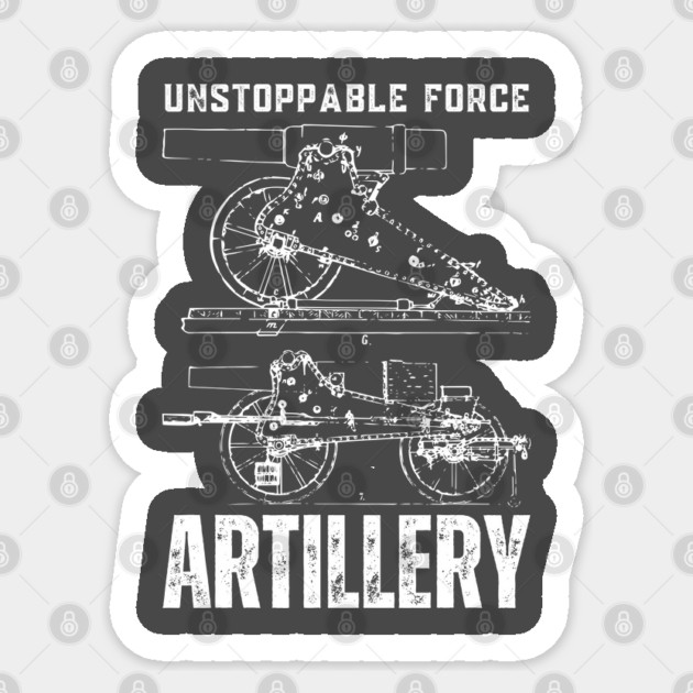 Artillery - War & Battlefield - Blueprint & Steampunk Sticker by TuncGK