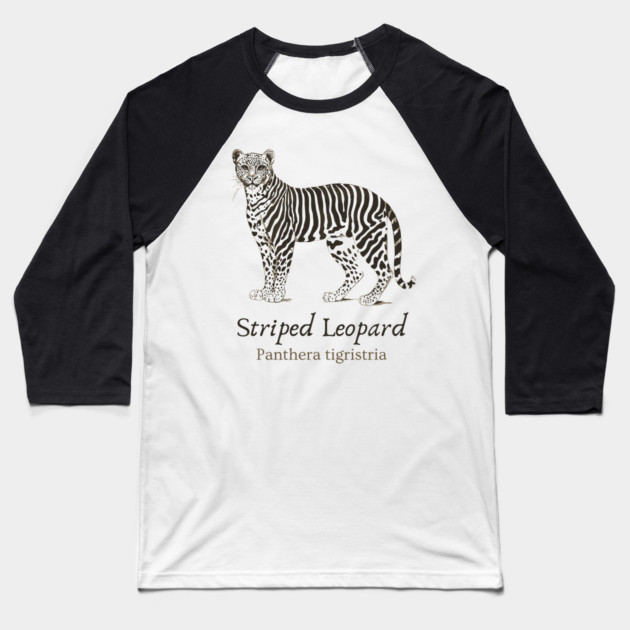Striped Leopard - Cryptozoology - Retro & Fun Baseball T-Shirt by TuncGK