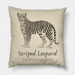Striped Leopard - Cryptozoology - Retro & Fun Pillow