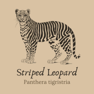 Striped Leopard - Cryptozoology - Retro & Fun T-Shirt