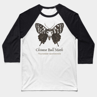 Cryptozoology - Chinese Bull Moth - Retro Fun Baseball T-Shirt