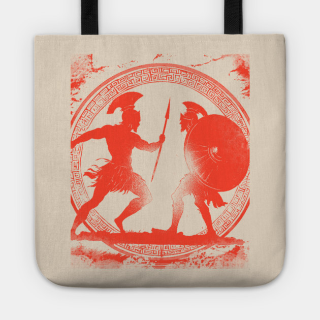 Achilles vs Hector - Epic Fight - Ancient Greek Mythology Tote by TuncGK