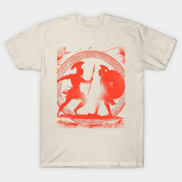 Achilles vs Hector - Epic Fight - Ancient Greek Mythology T-Shirt by TuncGK