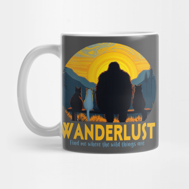 Wanderlust- Sasquatch hanging with cats by Pete the Cat Guy