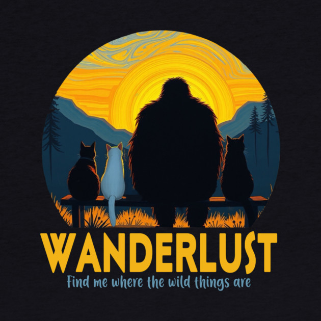 Wanderlust- Sasquatch hanging with cats by Pete the Cat Guy