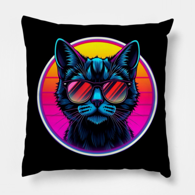 Neon Cool Cat Pillow by Pete the Cat Guy