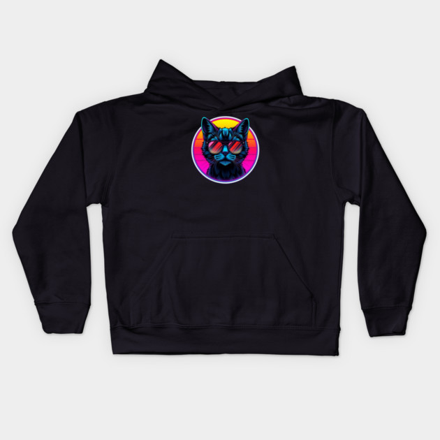 Neon Cool Cat Kids Hoodie by Pete the Cat Guy