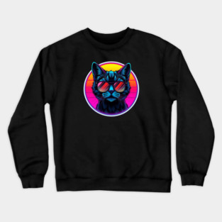 Neon Cool Cat Crewneck Sweatshirt