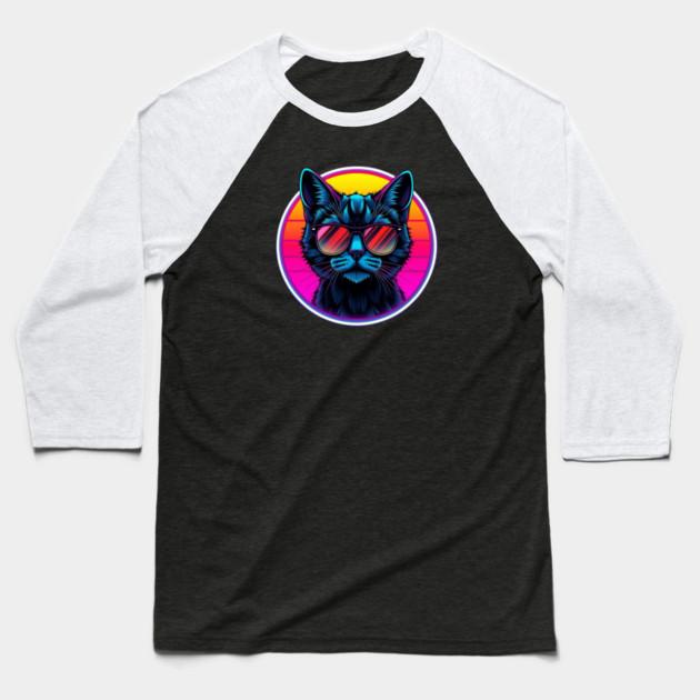 Neon Cool Cat Baseball T-Shirt by Pete the Cat Guy