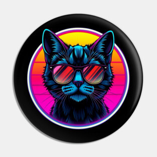 Neon Cool Cat Pin