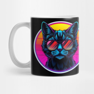 Neon Cool Cat Mug