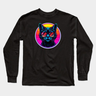 Neon Cool Cat Long Sleeve T-Shirt