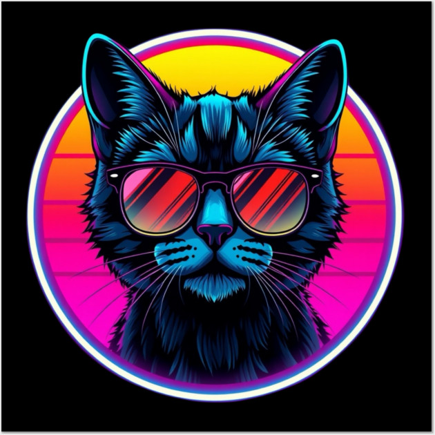 Neon Cool Cat Wall Art by Pete the Cat Guy