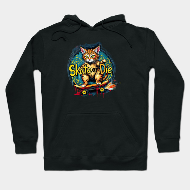 Skate or Die Cat Hoodie by Pete the Cat Guy