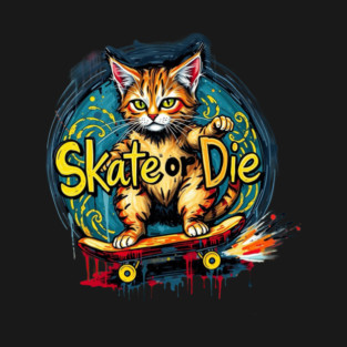 Skate or Die Cat T-Shirt