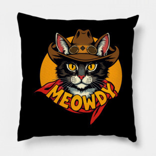 Cowboy Cat - Meowdy Pillow