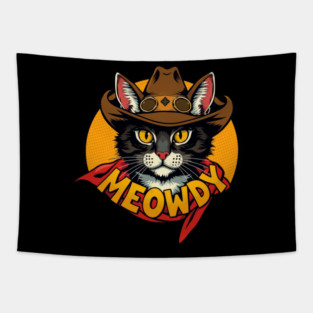 Cowboy Cat - Meowdy Tapestry