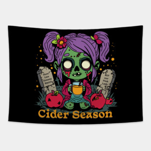 Apple Cider Season Zombie Tapestry