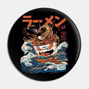 Great Ramen off Kanagawa Black - Great Wave Pin