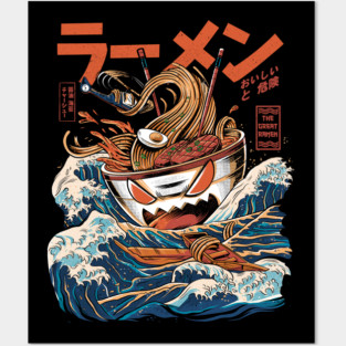 Great Ramen off Kanagawa Black - Great Wave Posters and Art
