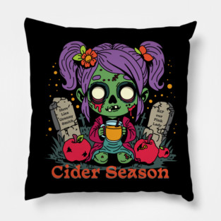 Apple Cider Season Zombie Pillow