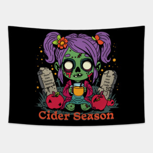 Apple Cider Season Zombie Tapestry