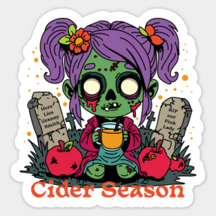 Apple Cider Season Zombie Sticker