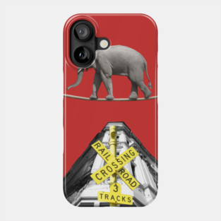 Elephant Rope Walker - Retro Photo Montage - Fun & Playful Phone Case