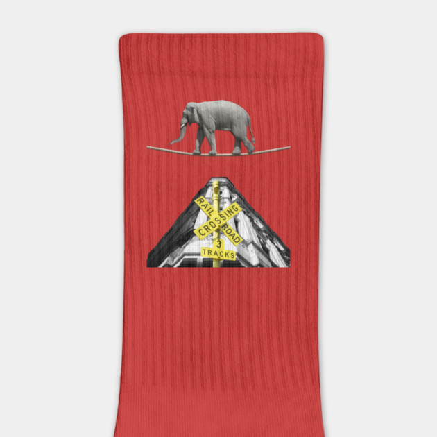 Elephant Rope Walker - Retro Photo Montage - Fun & Playful by TuncGK