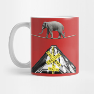 Elephant Rope Walker - Retro Photo Montage - Fun & Playful Mug