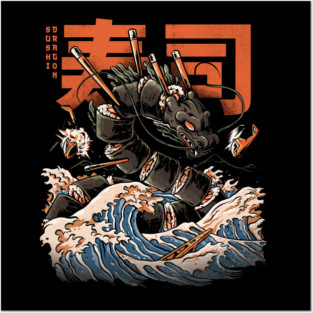 The Black Sushi Dragon Posters and Art