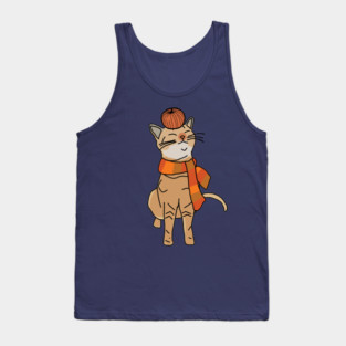Fall Season Kitty Cat Tank Top