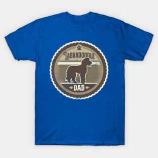 Labradoodle Dad - Distressed Labradoodle Silhouette Design T-Shirt