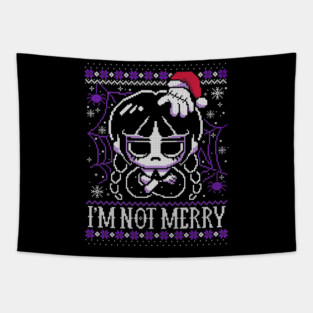 Wednesday ugly christmas sweater Tapestry